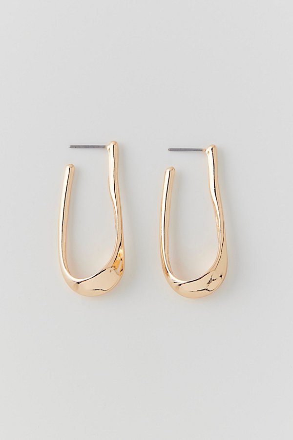 Urban Outfitters Oblong Thin Hoop Earring In Gold, Women's At