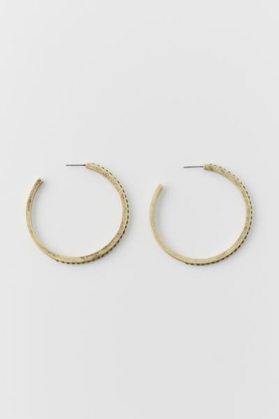 Urban Outfitters Stone Oversized Hoop Earring In Gold, Women's At