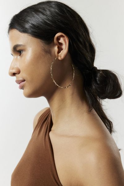 Urban Outfitters Dotted Oversized Hoop Earring In Gold, Women's At
