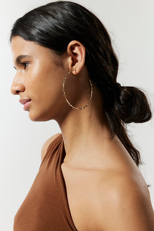 Urban Outfitters Dotted Oversized Hoop Earring In Gold, Women's At  In Metallic