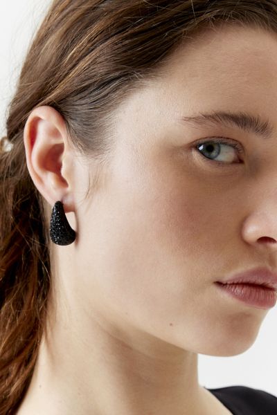 Urban Outfitters Rhinestone Teardrop Earring In Black, Women's At