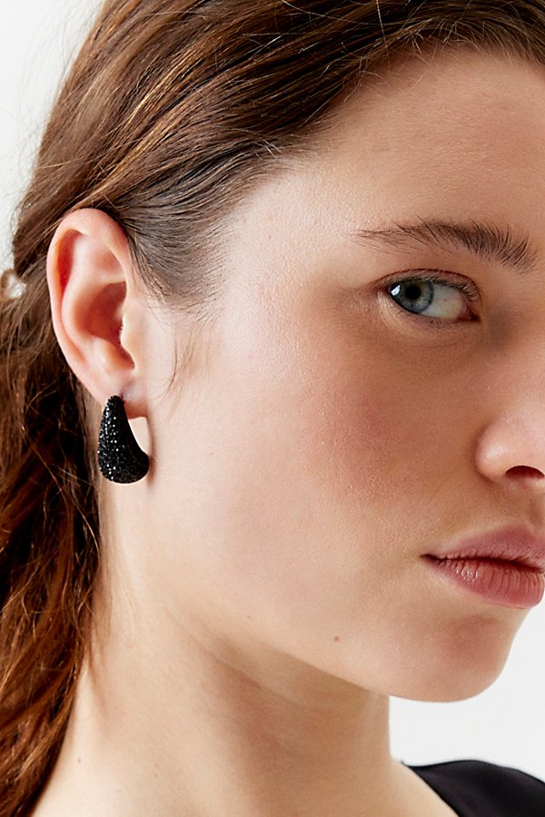 Urban Outfitters Rhinestone Teardrop Earring In Black, Women's At