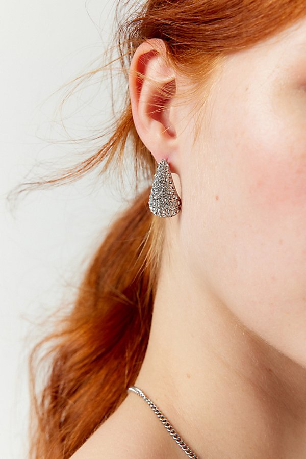 Urban Outfitters Rhinestone Teardrop Earring In Silver, Women's At