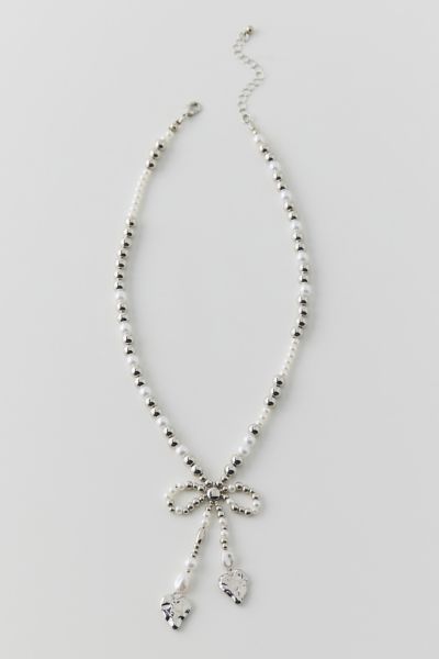 Coralie Pearl And Bead Bow Necklace