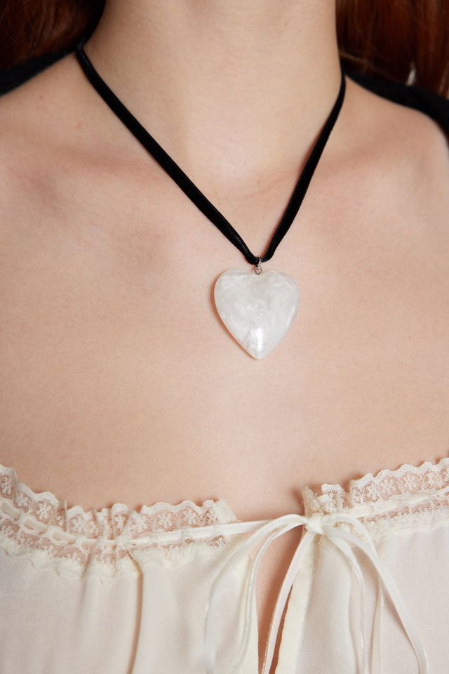 Love Light Heart Velvet Choker Necklace #1