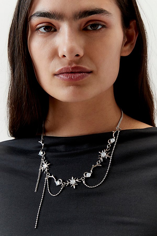 Urban Outfitters Salem Wispy Necklace In Silver, Women's At  In Metallic