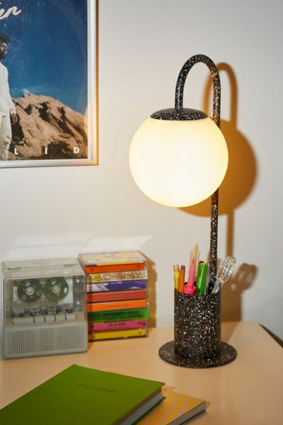Shop Urban Outfitters Globe Storage Task Lamp In Black Splatter At