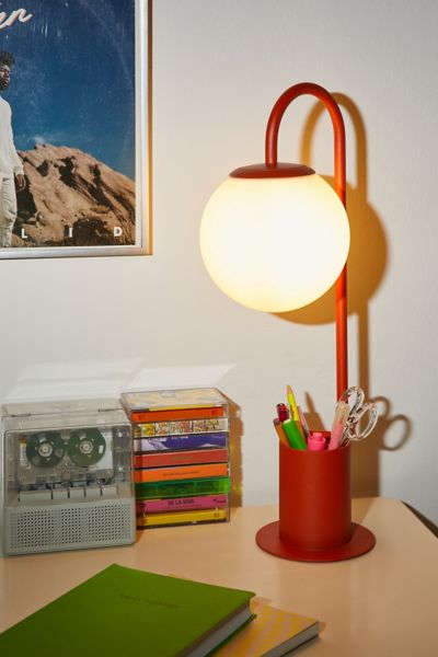 Shop Urban Outfitters Globe Storage Task Lamp In Lava Orange At