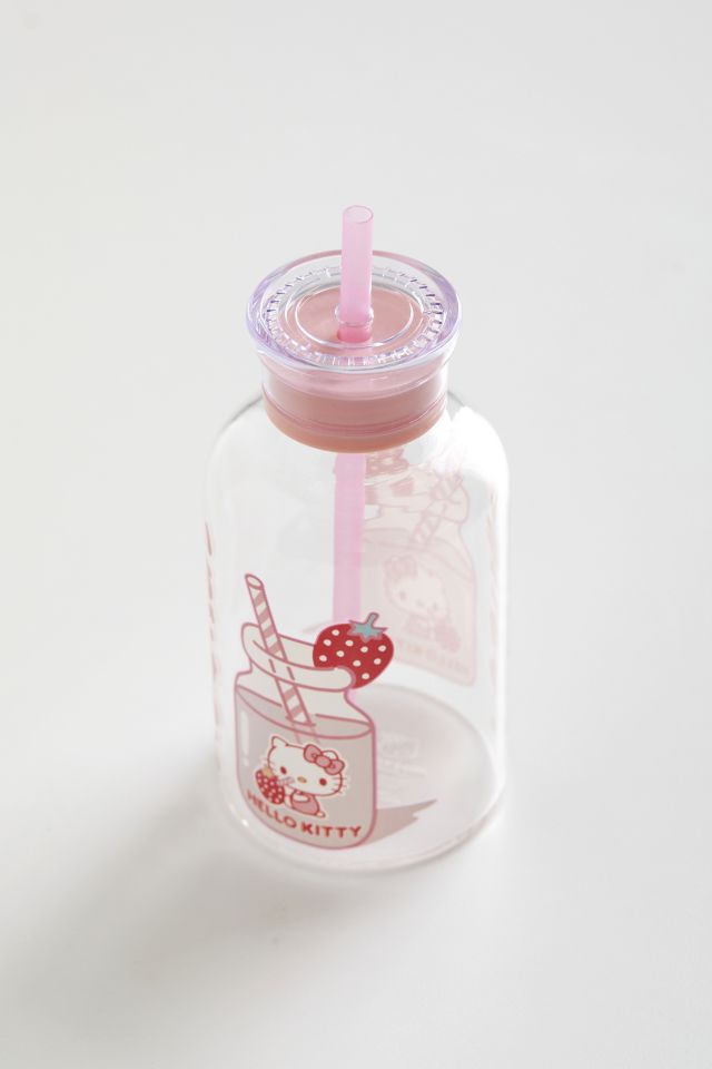 Hello Kitty Strawberry Glass Milk Bottle #3