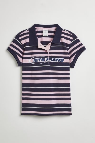 iets frans... Striped Shrunken Polo Shirt