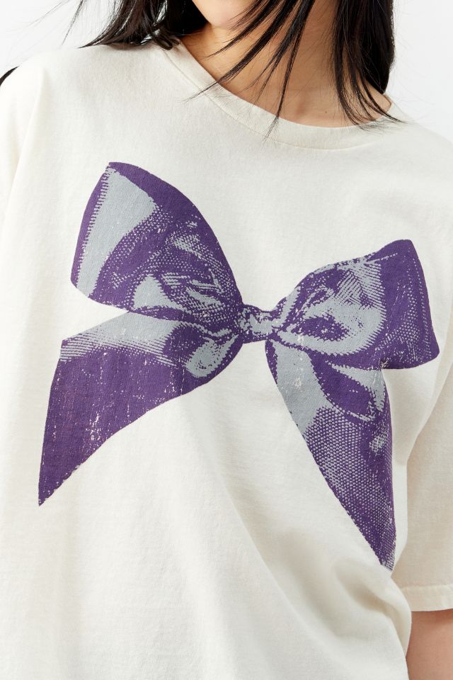 Distressed Bow Oversized T-Shirt Dress | Urban Outfitters