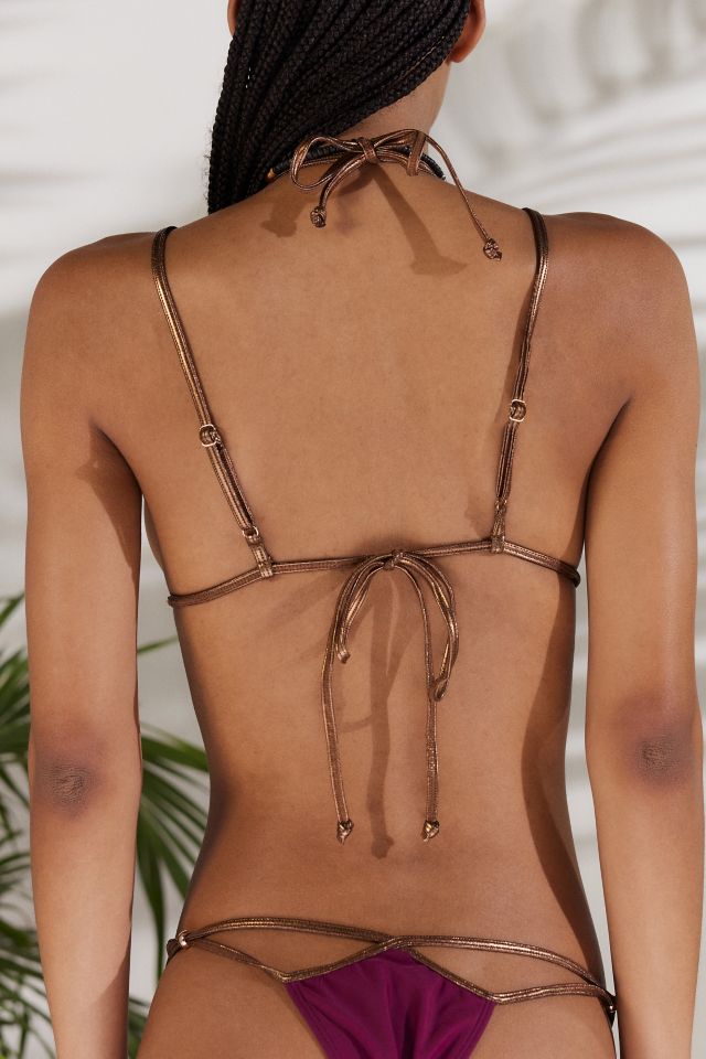 Jaded London Luna Metallic Triangle Bikini Top #2