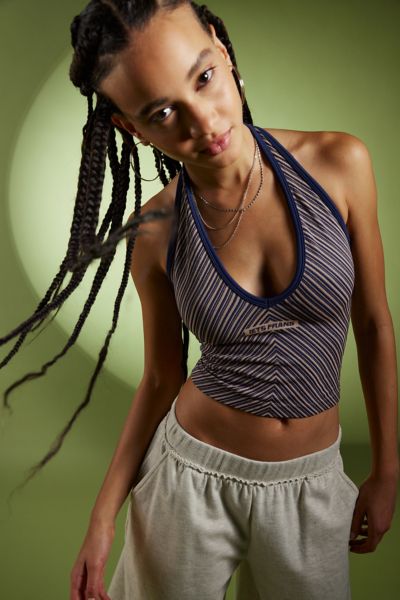 Iets Frans . Striped Halter Top In Navy At Urban Outfitters In Gray