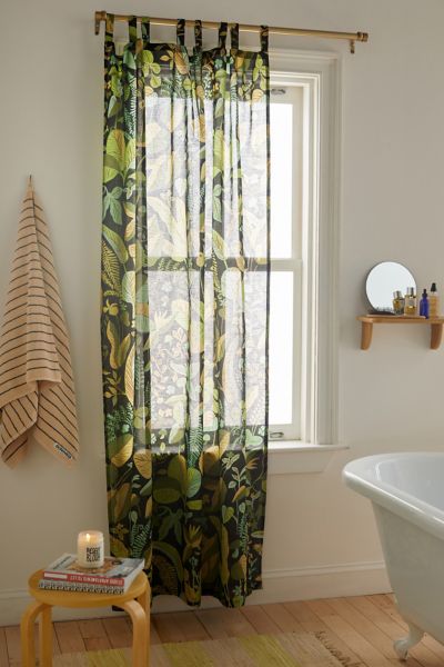 Shop Urban Outfitters Ivy Greenery Window Panel In Black Jungle Floral At