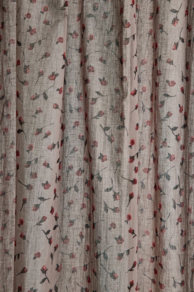 Rosebud Cotton Window Panel #2