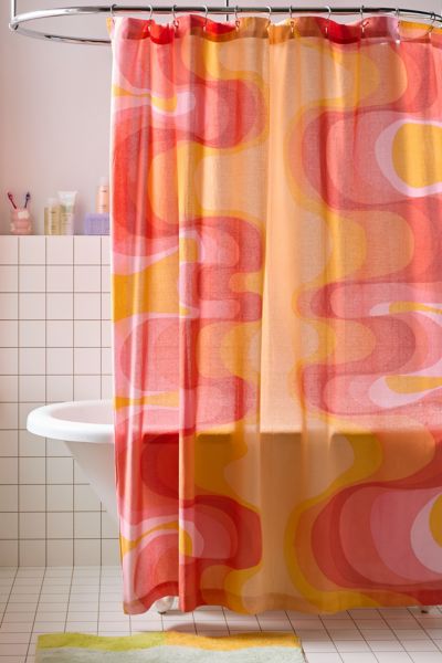 Shop Urban Outfitters Arlo Swirl Shower Curtain In Red At