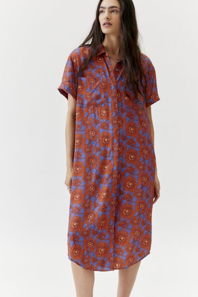 Shop Wildfang Uo Exclusive The Empower Shirt Dress In Purple At Urban Outfitters