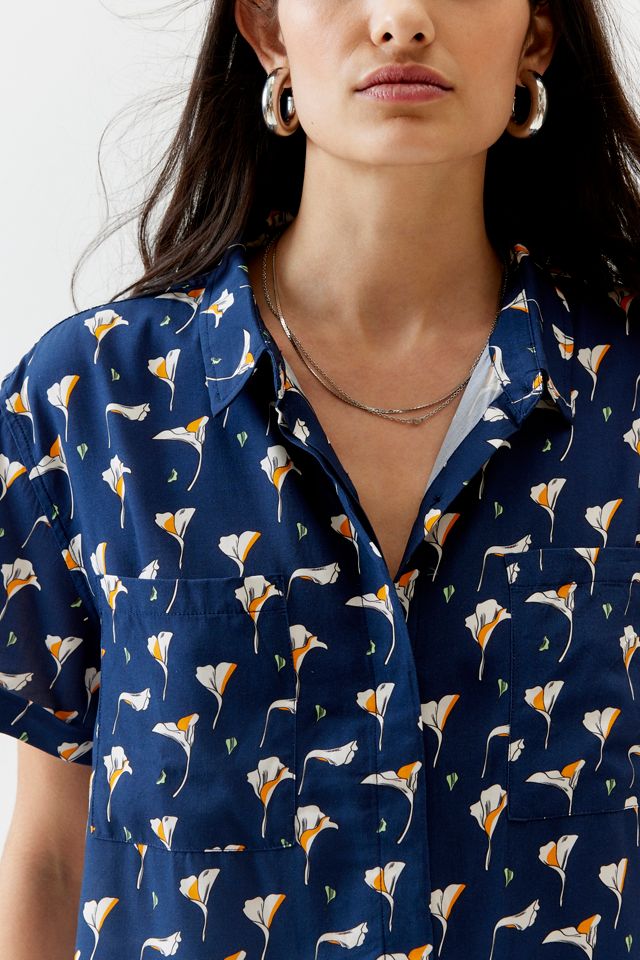WILDFANG The Empower Patterned Button Up Shirt Urban Outfitters