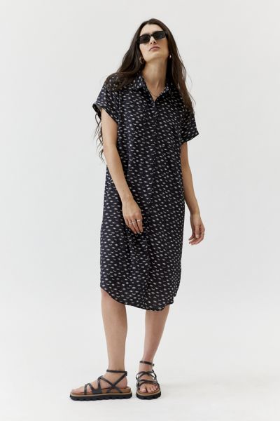 Shop Wildfang The Empower Shirt Dress In Black/white At Urban Outfitters