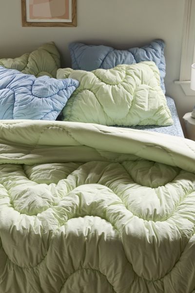 Shop Urban Outfitters Gwendolyn Puffy Comforter In Lime Cream At