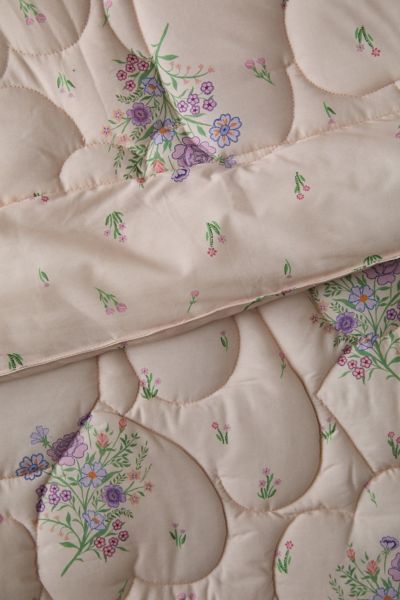 Heart Puff Floral Comforter