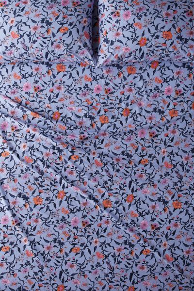 Urban Outfitters Ella Vine Floral Sheet Set In Cornflower At  In Blue