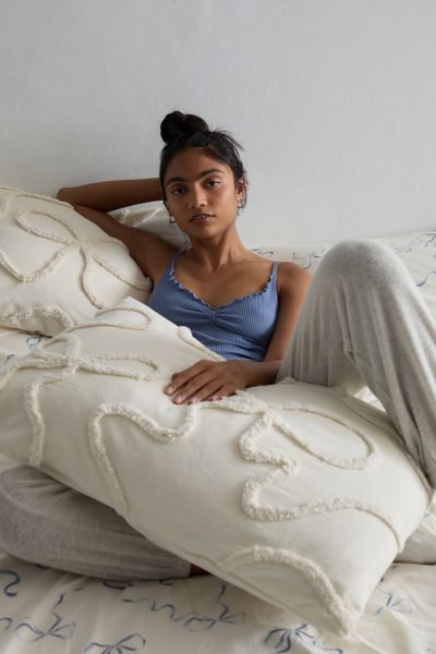 Urban Outfitters Wild Bows Tufted Sham Set In Ivory At