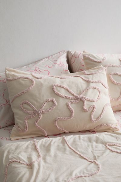 Urban Outfitters Wild Bows Tufted Sham Set In Pink At