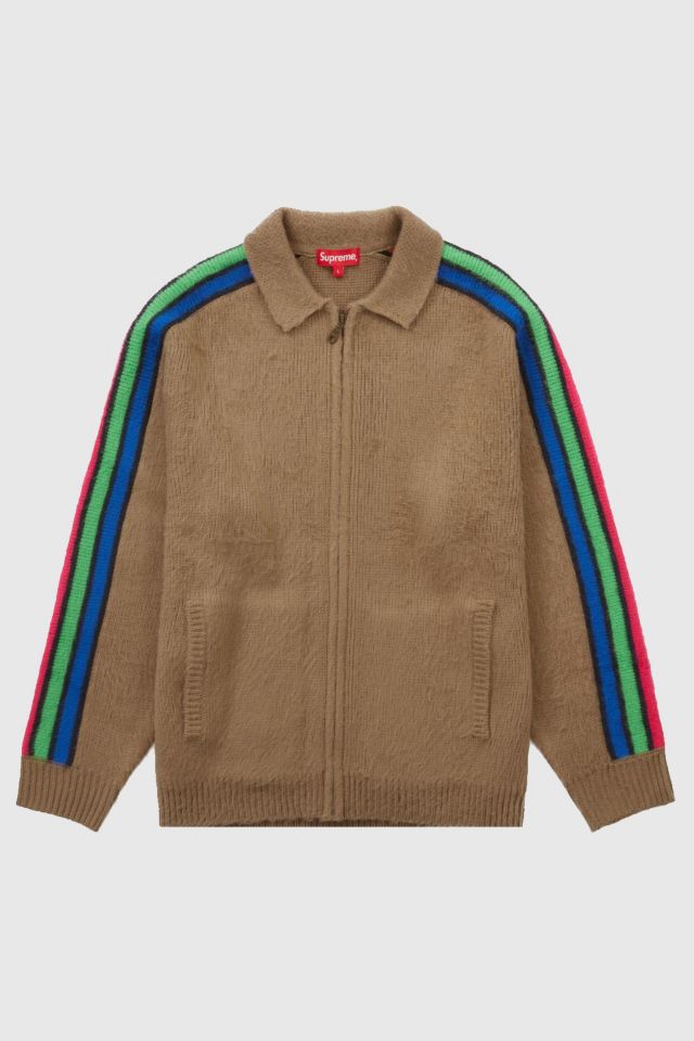 Supreme Sleeve Stripe Zip Up Sweater