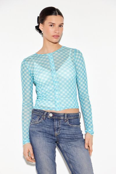 【完売品】　Santaku shear mesh cardigan Women's Sheer cardigan with bra detail | Grey | Diesel