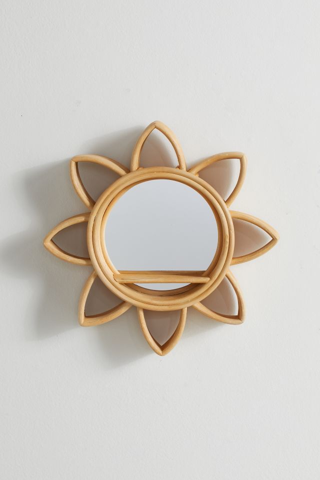 Rowan Rattan Flower Wall Shelf #1