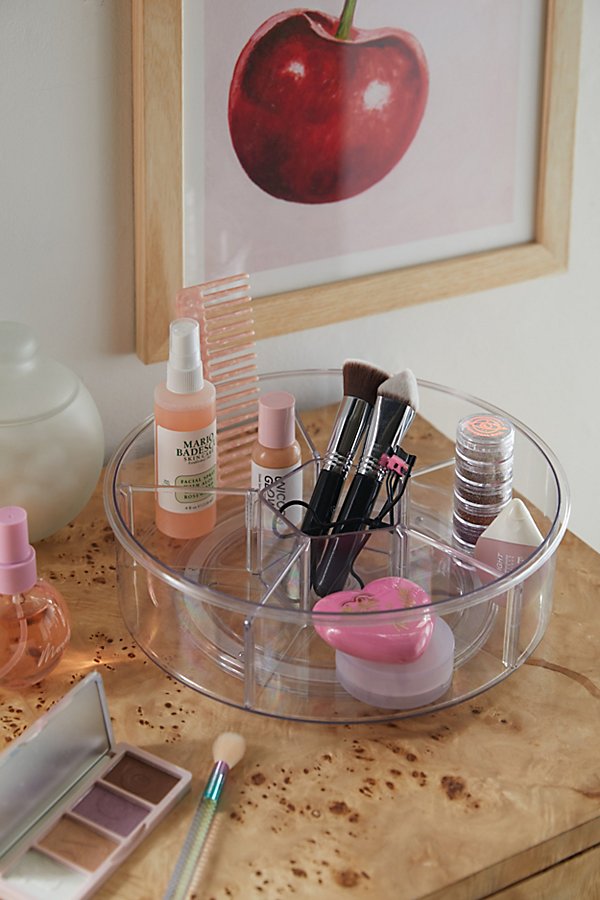 Urban Outfitters Spinning Makeup Organizer In Clear At  In Transparent