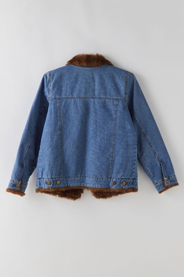 Vintage Faux Fur-Lined Denim Jacket