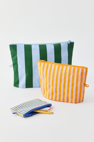 Baggu Go Pouch Set In Hotel Stripes, Women's At Urban Outfitters In Green