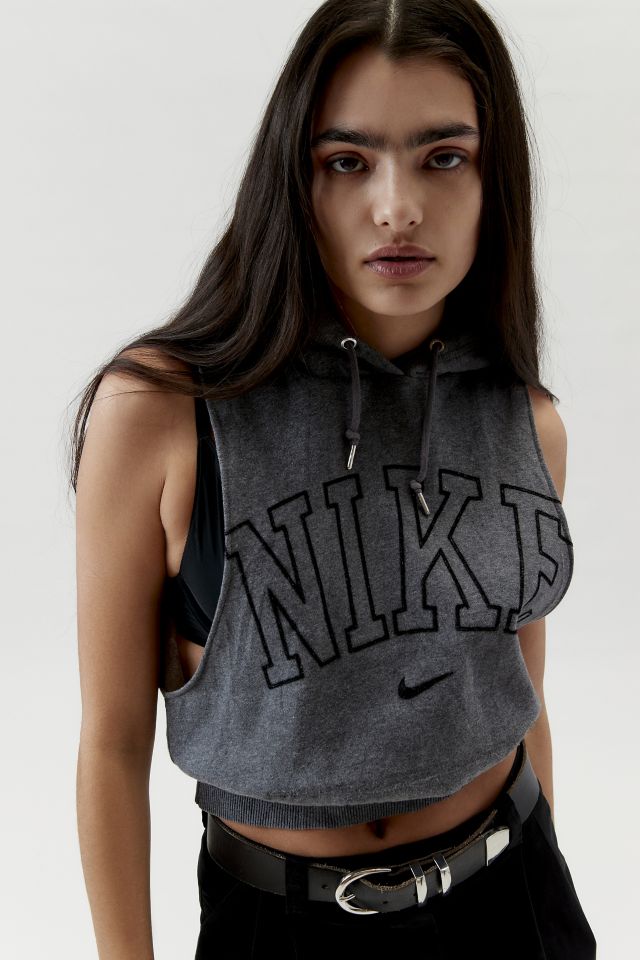 Cropped sleeveless hoodie sale