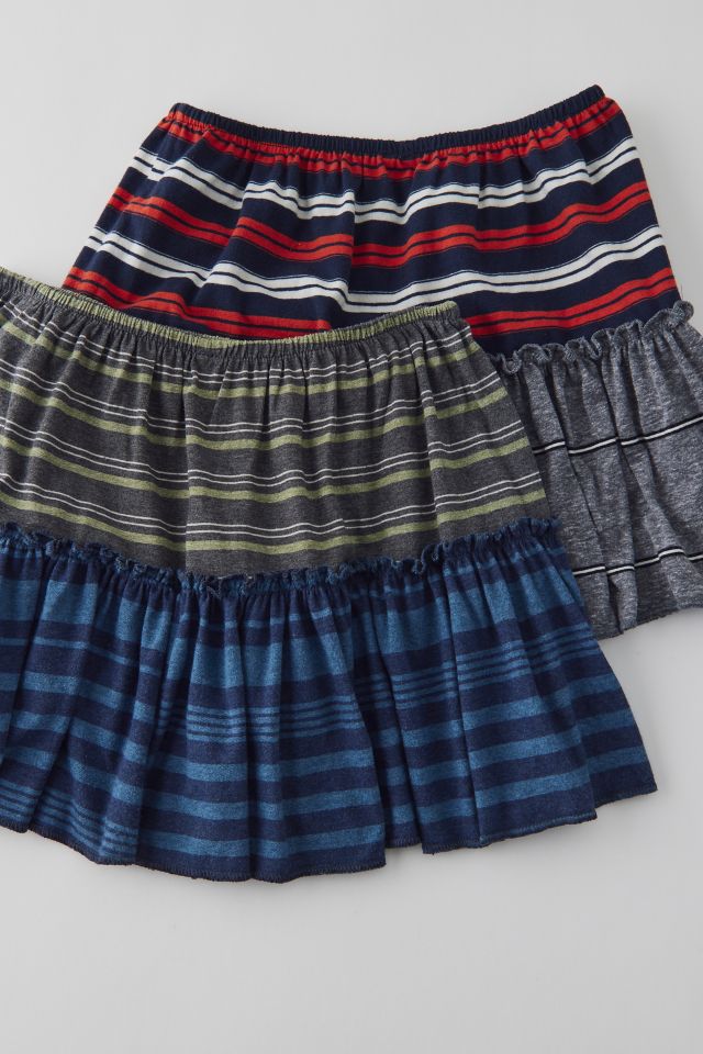Urban Renewal Remade Striped Ruffle Mini Skirt #1