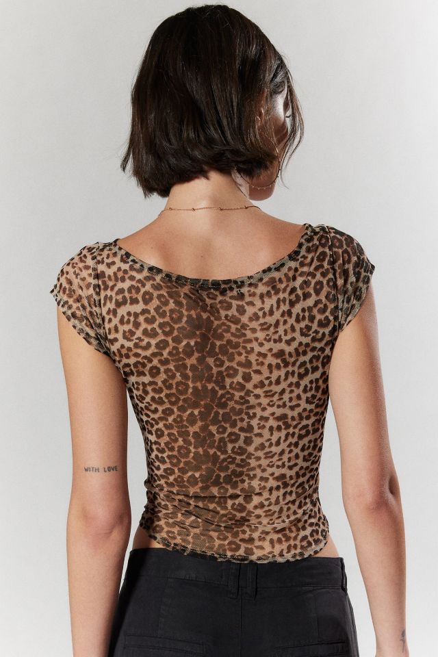 Silence + Noise Lara Mesh Off-The-Shoulder Top #3