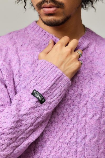 BDG Fluffy Pink Cable Knit Sweater | Urban Outfitters BDG Fluffy Pink Cable Knit Sweater | Urban Outfitters