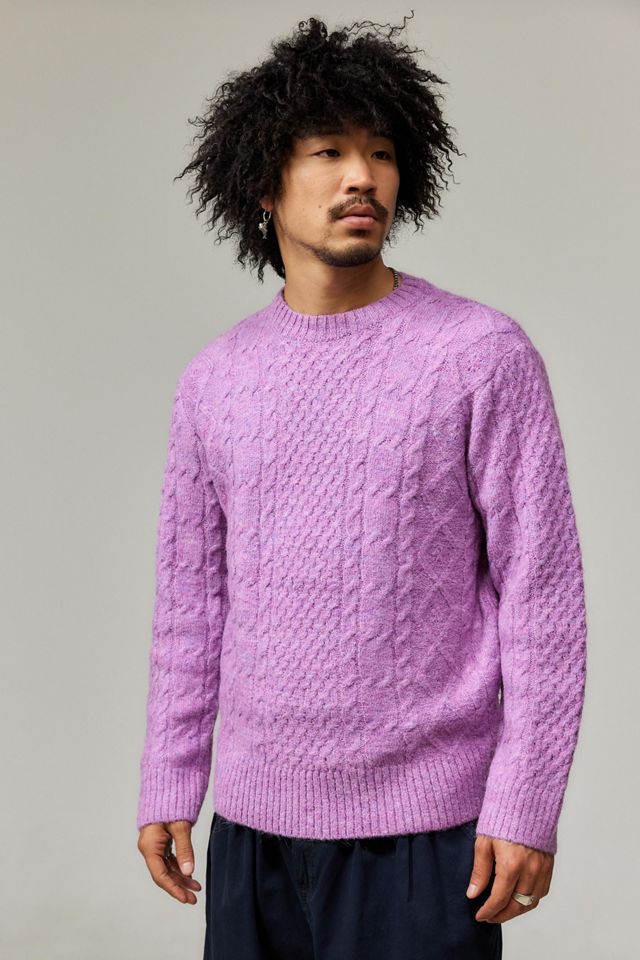 BDG Fluffy Pink Cable Knit Sweater | Urban Outfitters BDG Fluffy Pink Cable Knit Sweater | Urban Outfitters