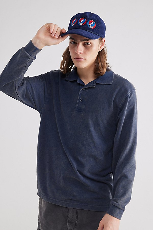 Shop Urban Renewal Remade Acid Wash Long Sleeve Tee In Cool Tones, Men's At Urban Outfitters In Blue