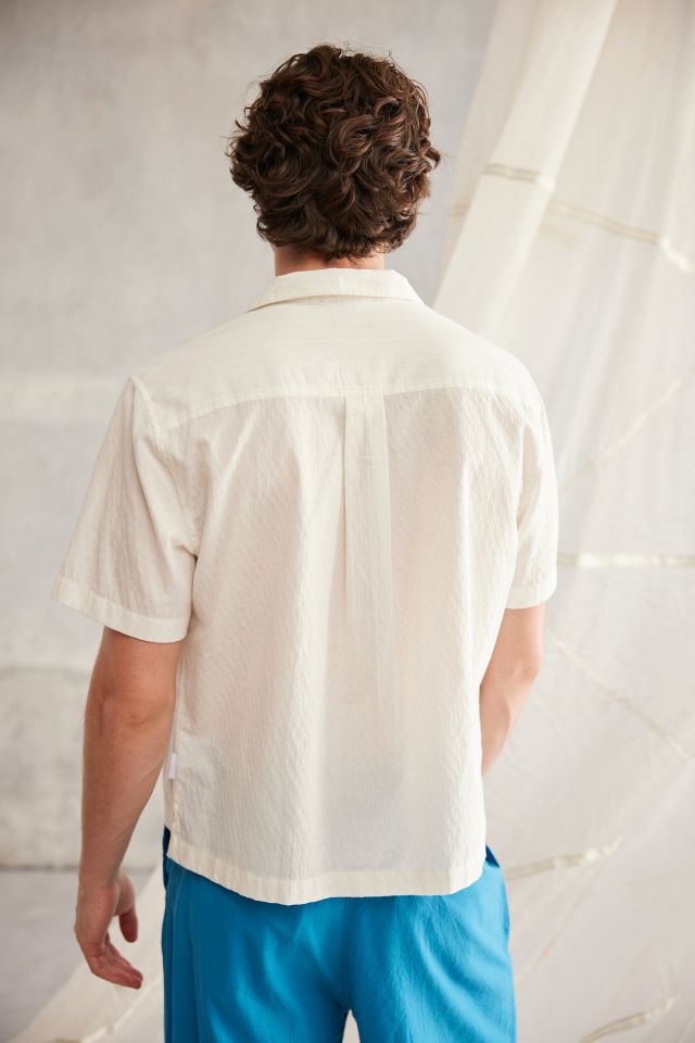 Chemise Boutonnée Manches Courtes en Coton Dobby à Blocs Standard Cloth #2