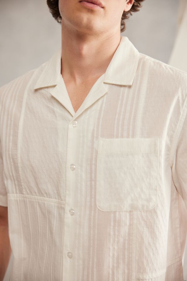 Chemise Boutonnée Manches Courtes en Coton Dobby à Blocs Standard Cloth #4