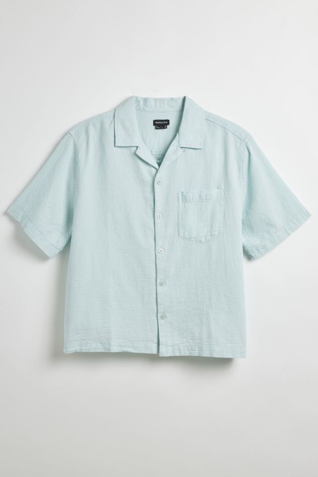 Standard Cloth Liam Seersucker Cropped Short Sleeve Shirt #1