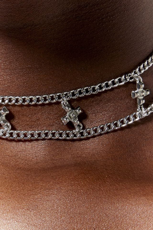 Silence + Noise Cross Choker Necklace | Urban Outfitters