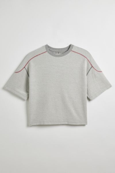 Bdg Lax Reverse Crew Neck Tee In Grey, Men's At Urban Outfitters In Gray