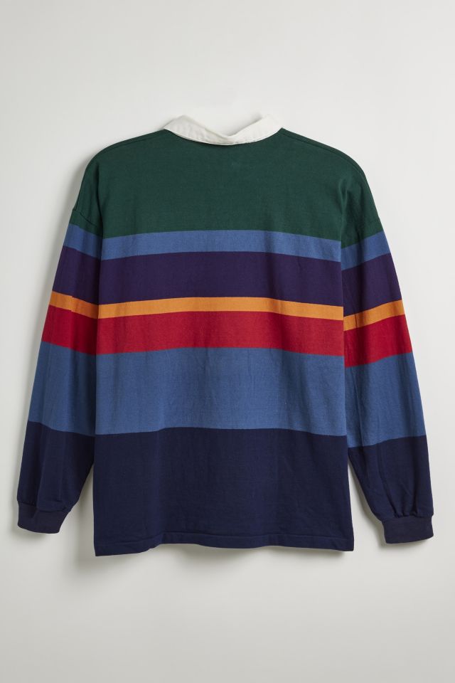 Vintage Rainbow Stripe Polo Shirt #1