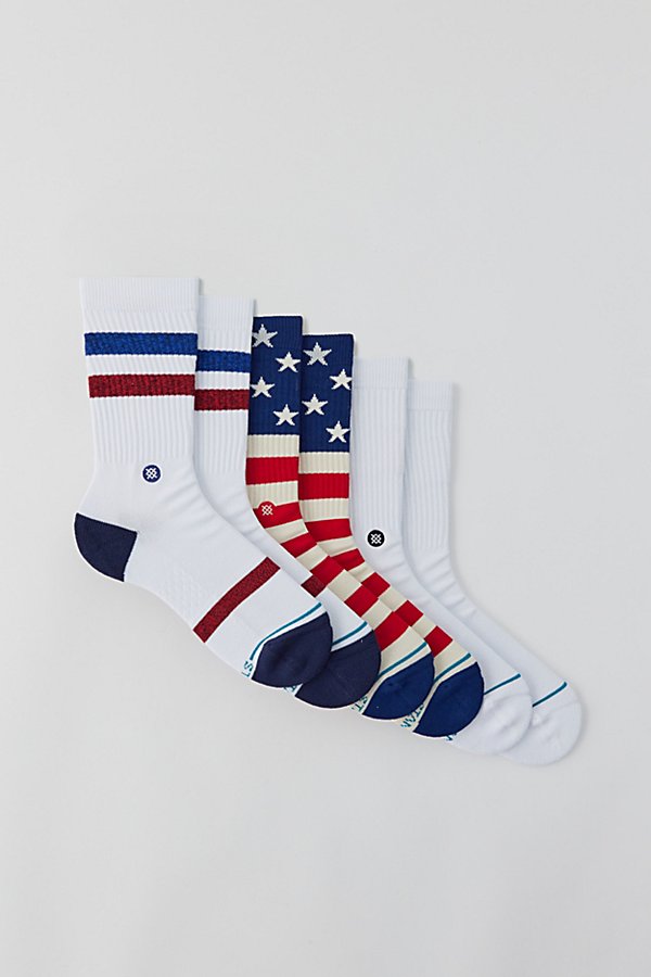 Shop Stance Americana Crew Sock 3-pack, Men's At Urban Outfitters In Multicolor
