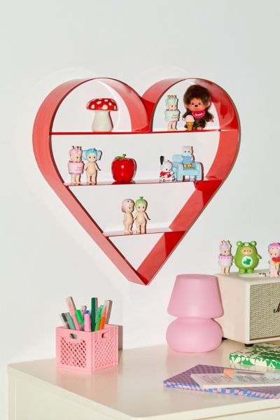 Urban Outfitters Heart Shaped Wall Shelf In Red At