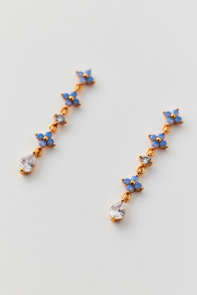 Girls Crew Blue Blossom Lover Dangle Hoop Earring #1