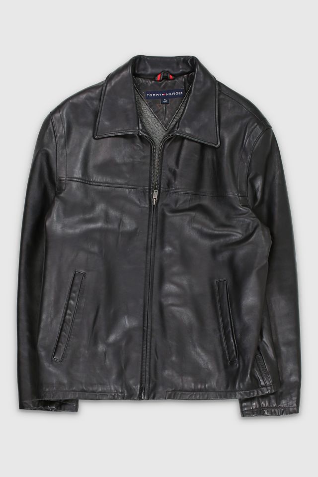 Tommy hilfiger clearance black leather jacket